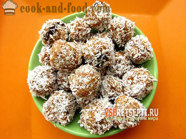 Rezept Süßigkeiten aus Kokosnuss mit Kondensmilch und Rosinen