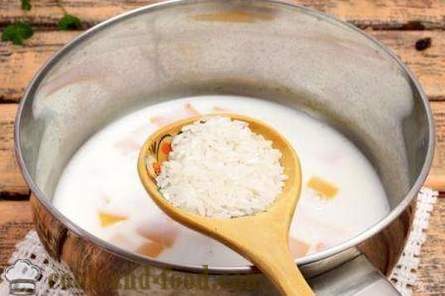 Kürbis Brei aus Reis Milch