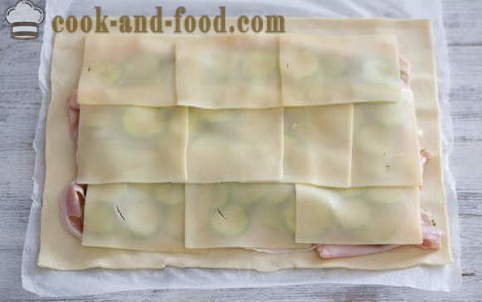 Rezept Blätterteigkuchen mit Schinken und Käse