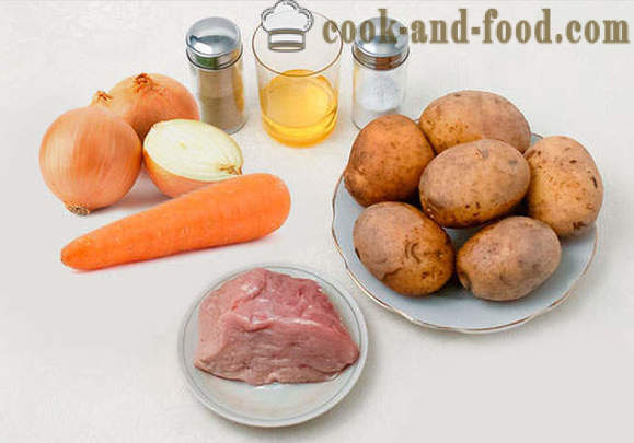 Kartoffeln mit Schweinefleisch in multivarka