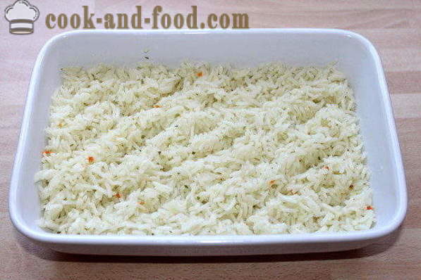 Reis-Auflauf von Blumenkohl mit Fleischbällchen
