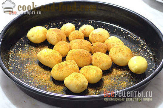 Hähnchenschenkel mit Kartoffeln im Ofen