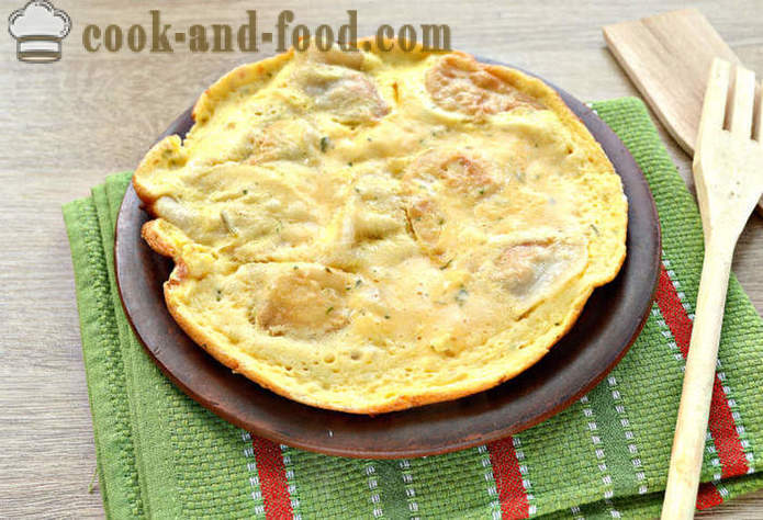 Omelette mit Knödel in der Pfanne - wie der warmen Knödel lecker, Schritt für Schritt Rezept Fotos