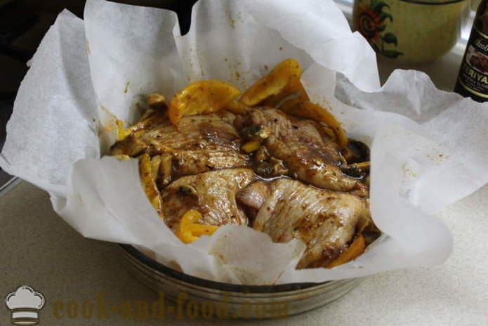 Huhn in Teriyaki-Sauce in dem Ofen - wie das Huhn Teriyaki kochen, einen Schritt für Schritt Rezept Fotos