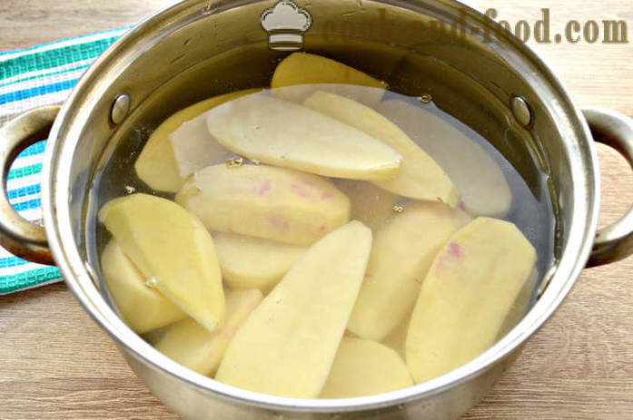 Kartoffeln mit saurer Sahne püriert - wie Kartoffelbrei zu kochen, einen Schritt für Schritt Rezept Fotos
