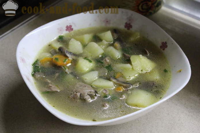 Suppe mit Hühnerleber - wie Suppe zu kochen, mit Leber, einem Schritt für Schritt Rezept Fotos
