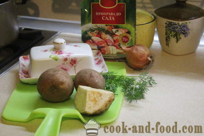 Kartoffeln, Kartoffelbrei mit Sellerie und Zwiebeln - wie Kartoffelpüree mit Zwiebeln und Sellerie zu machen, Schritt für Schritt Rezept Fotos