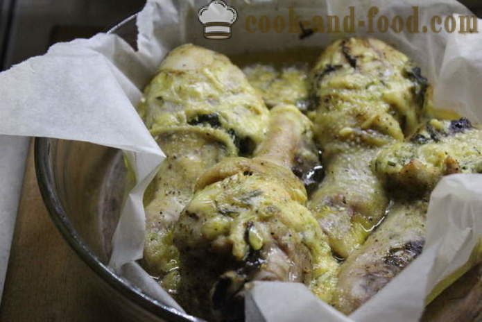 Gefüllte Hühnerbein in dem Ofen - wie man ein leckeres Hähnchenkeule kochen, einen Schritt für Schritt Rezept Fotos