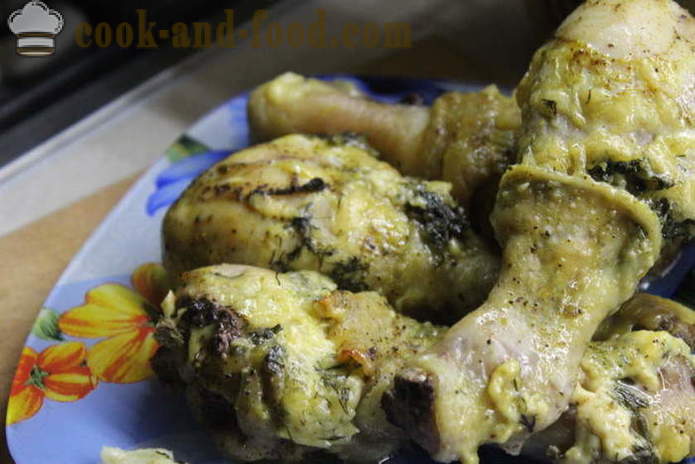 Gefüllte Hühnerbein in dem Ofen - wie man ein leckeres Hähnchenkeule kochen, einen Schritt für Schritt Rezept Fotos