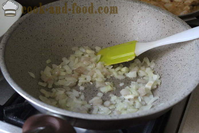 Gekochte Kartoffeln mit Zwiebeln und Speck - wie köstlich Kartoffeln zu kochen für eine Beilage, Schritt für Schritt Rezept Fotos
