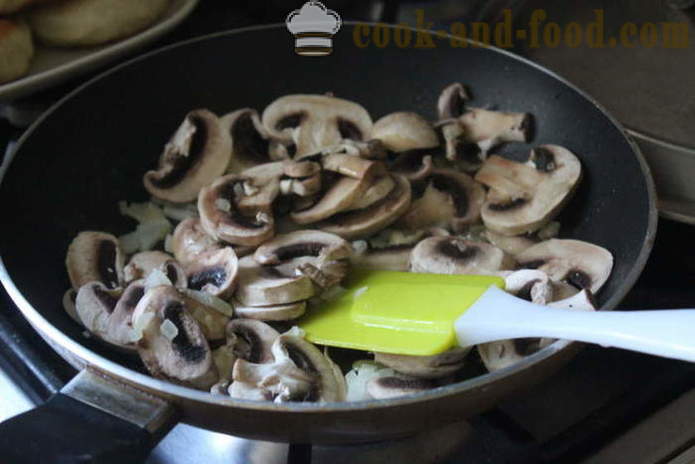Pilzsuppe mit Käse - wie mit Pilzen Käsesuppe kochen ganz schnell schmackhaft, mit einem Schritt für Schritt Rezept Fotos