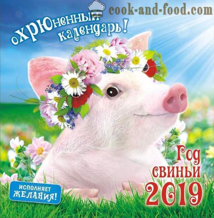 Kalender 2019 auf dem Jahr des Schweins mit Bildern - kostenlos Weihnachtskalender mit und Wildschweinen herunterladen