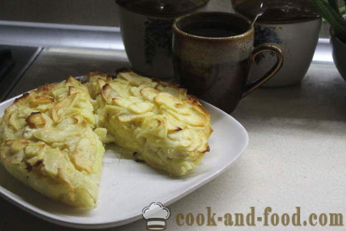 Einfache Apfelkuchen mit Ingwer Milch - wie einen Apfelkuchen mit Ingwer im Ofen backen, mit einem Schritt für Schritt Rezept Fotos