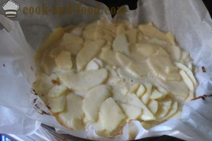 Einfache Apfelkuchen mit Ingwer Milch - wie einen Apfelkuchen mit Ingwer im Ofen backen, mit einem Schritt für Schritt Rezept Fotos