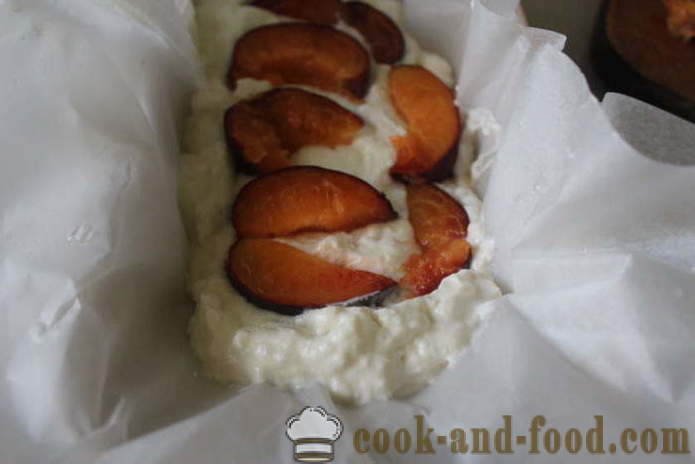 Cheesecake mit Pfirsichen - wie man einen Kuchen mit Quark und Pfirsichen backen, mit einem Schritt für Schritt Rezept Fotos