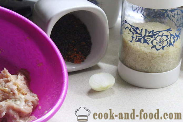 Pilaw mit Linsen, Reis und Hühnerfleisch - wie Huhn Pilaw Reis und Linsen zu kochen, mit einem Schritt für Schritt Rezept Fotos