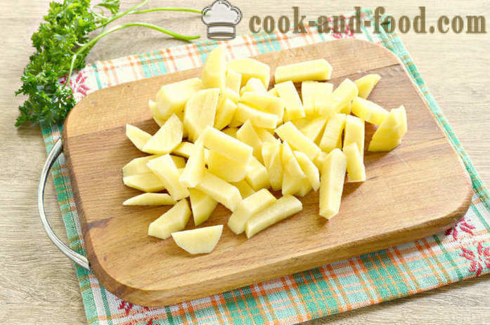 Kartoffeln mit Pilzen in saurer Sahne - wie man kocht Pilze mit Kartoffeln und saure Sahne in einer Pfanne, mit einem Schritt für Schritt Rezept Fotos