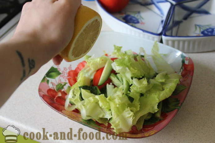 Gemüsesalat mit Feta - wie einem Salat mit Feta-Käse und Gemüse vorzubereiten, mit einem Schritt für Schritt Rezept Fotos
