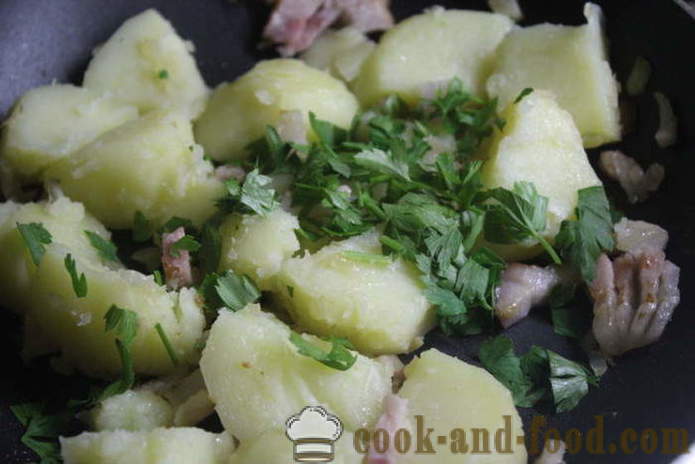 Leckere Kartoffeln mit Knoblauch und Speck - wie eine köstliche neue Kartoffeln zu kochen, einen Schritt für Schritt Rezept Fotos