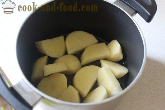Leckere Kartoffeln mit Knoblauch und Speck - wie eine köstliche neue Kartoffeln zu kochen, einen Schritt für Schritt Rezept Fotos