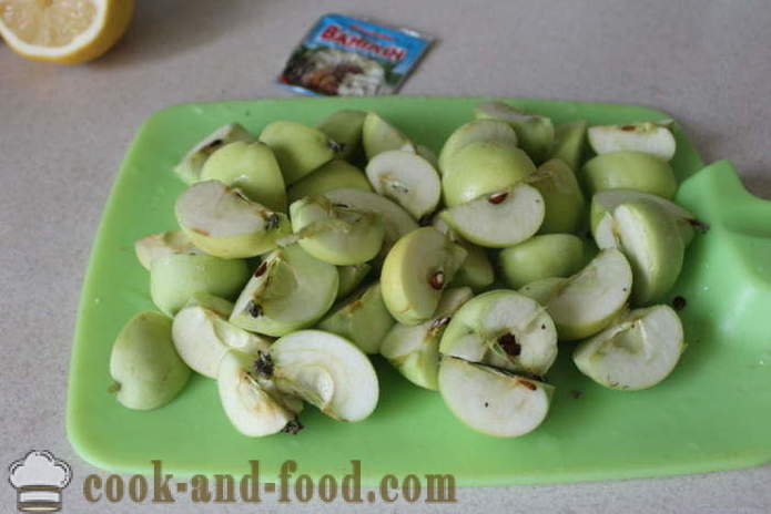 Apfelkompott mit Zitrone frischen Äpfeln - wie Apfelkompott mit frischen Äpfeln, zu kochen, einen Schritt für Schritt Rezept Fotos