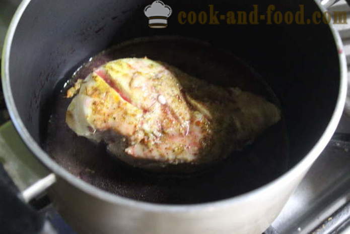 Saftige Hähnchenbrust im Ofen mit saurer Sahne gebacken - wie man ein leckeres Hähnchenbrust kochen, einen Schritt für Schritt Rezept Fotos