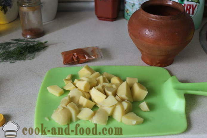 Kartoffeln in den Topf im Ofen - wie köstlich gebackene Kartoffeln in den Topf geben, mit einem Schritt für Schritt Rezept Fotos