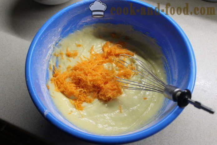 Karottenkuchen mit Orangenschale - wie man einen Kuchen mit Orangen und Karotten backen, mit einem Schritt für Schritt Rezept Fotos