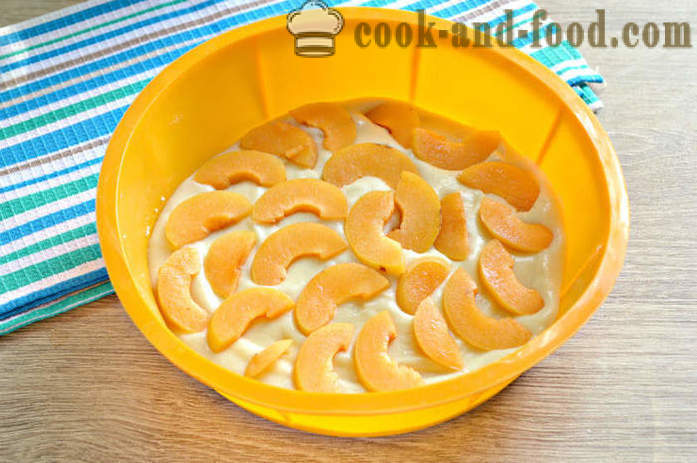Gelierte Aprikosenkuchen auf Kefir - ein einfacher und schnell, wie Aprikosenkuchen im Ofen backen, mit einem Schritt für Schritt Rezept Fotos