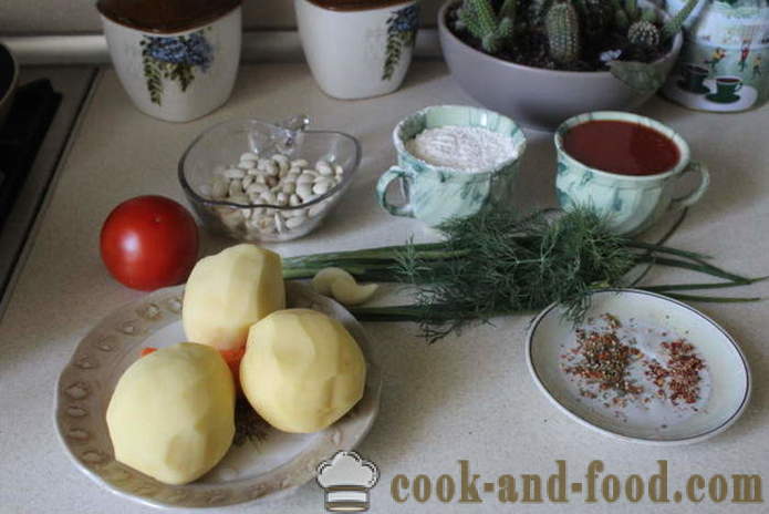 Bohnensuppe mit Fleischbällchen - wie man kocht Suppe mit Bohnen und Frikadellen, einen Schritt für Schritt Rezept Fotos