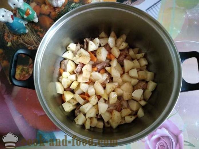 Rindfleisch-Eintopf mit Kartoffeln und Zucchini - wie man ein leckeres Gemüseeintopf mit Zucchini kochen, einen Schritt für Schritt Rezept Fotos
