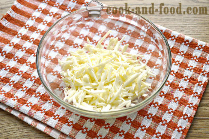 Salat mit Huhn und Käse - wie Hähnchen-Salat mit geschmolzenem Käse zu kochen, einen Schritt für Schritt Rezept mit Fotos und Videos