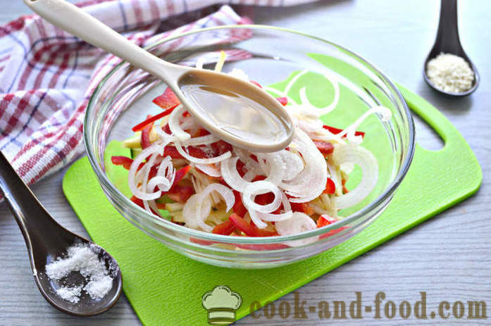 Frischgemüsesalat mit Sesam - wie einen Salat mit Sesam zu machen und Gemüse, mit einem Schritt für Schritt Rezept Fotos