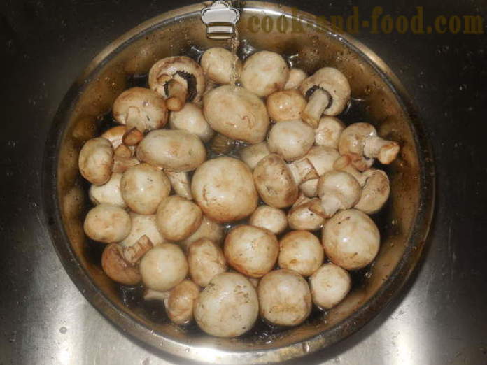 Pilze Pilze in Sojasauce marinieren - wie Pilze auf dem Grill braten, einen Schritt für Schritt Rezept Fotos