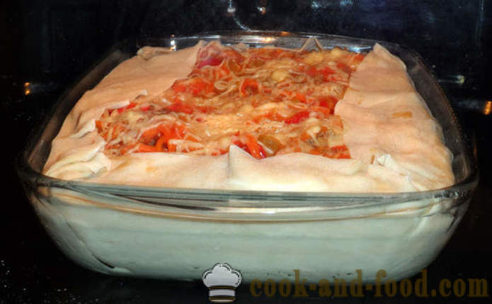 Diätetische Lasagne mit Gemüse und Fleisch - wie Lasagne im Hause zu kochen, Schritt für Schritt Rezept Fotos