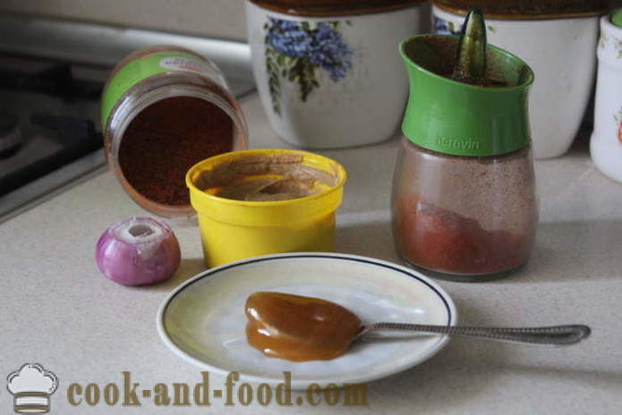 Honig-Senf-Sauce für Huhn oder Rippen - wie Honig-Senfsauce für Rindfleisch zu machen, einen Schritt für Schritt Rezept Fotos