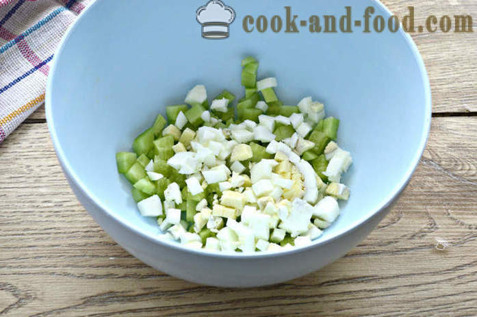 Salat mit Bohnen in Dosen und Cracker - wie eine Bohnensalat mit Croutons zu machen, einen Schritt für Schritt Rezept Fotos