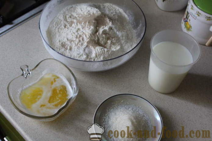 Milchig-weißes Brot in der Brotmaschine - wie Brot in der Milch, einen Schritt für Schritt Rezept Fotos backen