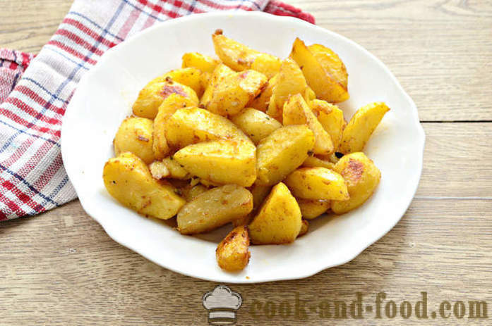 Gebackene Kartoffelscheiben im Ofen mit Knoblauch und Sojasauce - beide sind köstlich gebackene Kartoffeln im Ofen, mit einem Schritt für Schritt Rezept Fotos