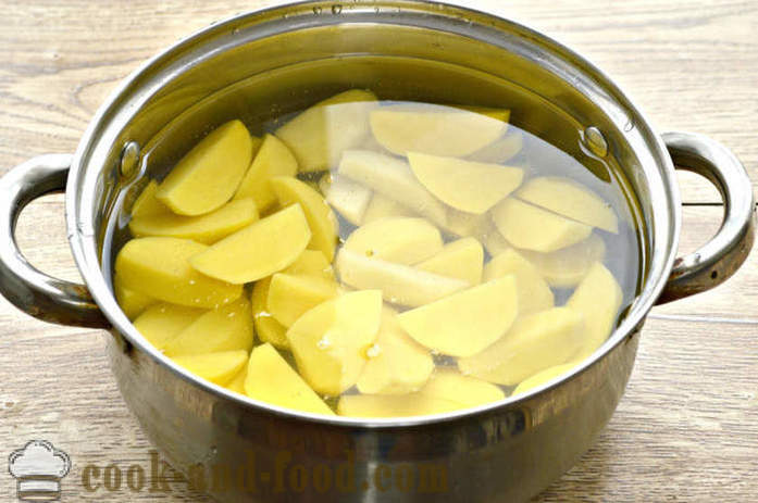 Gebackene Kartoffelscheiben im Ofen mit Knoblauch und Sojasauce - beide sind köstlich gebackene Kartoffeln im Ofen, mit einem Schritt für Schritt Rezept Fotos
