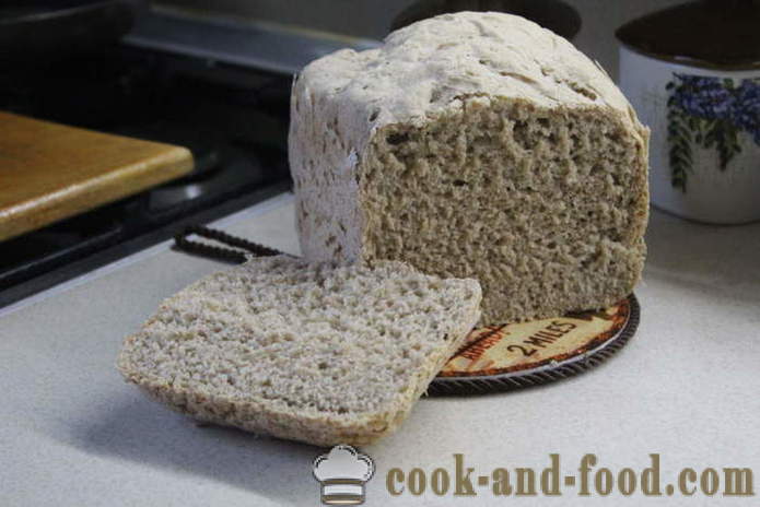 Rustikales Brot im Brothersteller aus Roggen und Vollkornmehl - wie Brot aus verschiedenen Arten von Mehl in der Brotbackmaschine zu machen, Schritt für Schritt Rezept Fotos