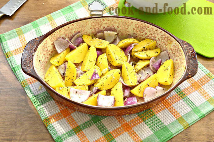 Gebackene Kartoffelscheiben im Ofen - wie gebackene Kartoffelscheiben mit knuspriger Kruste, mit einem Schritt für Schritt Rezept Fotos