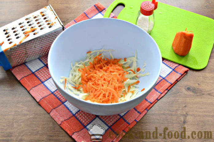 Salat von Rettich und Karotten, Apfel und Kohl - wie ein Salat von Rettich vorzubereiten und Butter, mit einem Schritt für Schritt Rezept Fotos