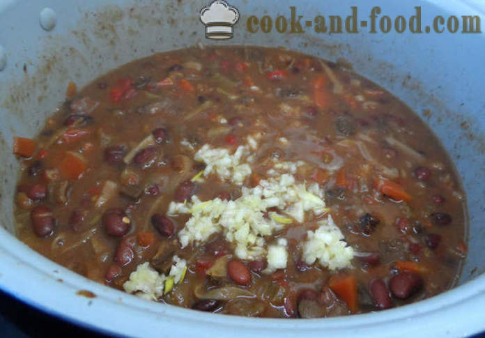 Dicke Suppe Chili con carne - wie eine klassische Chili con Carne kochen, Schritt für Schritt Rezept Fotos
