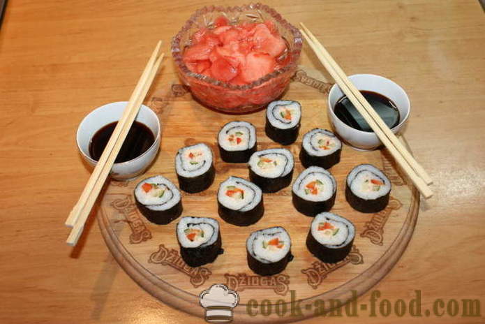 Köstliche und einfache Toppings für Sushi - wie man Sushi zu Hause machen, Schritt für Schritt Rezept Fotos
