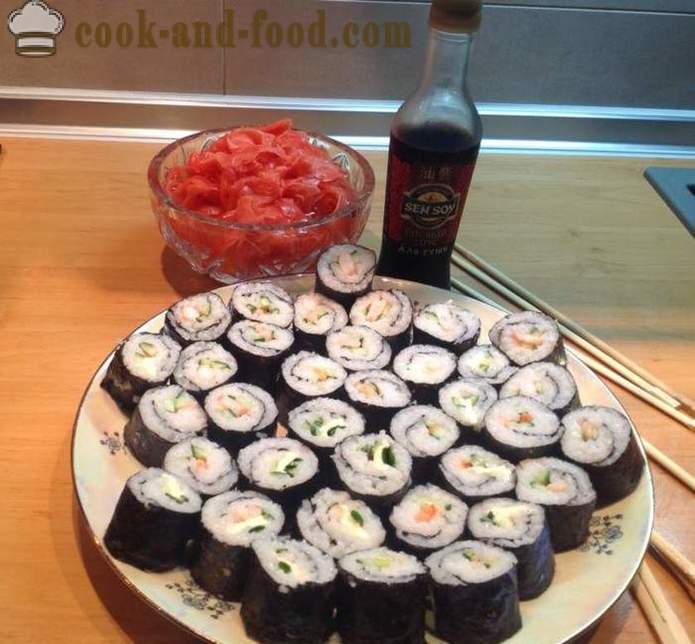 Köstliche und einfache Toppings für Sushi - wie man Sushi zu Hause machen, Schritt für Schritt Rezept Fotos