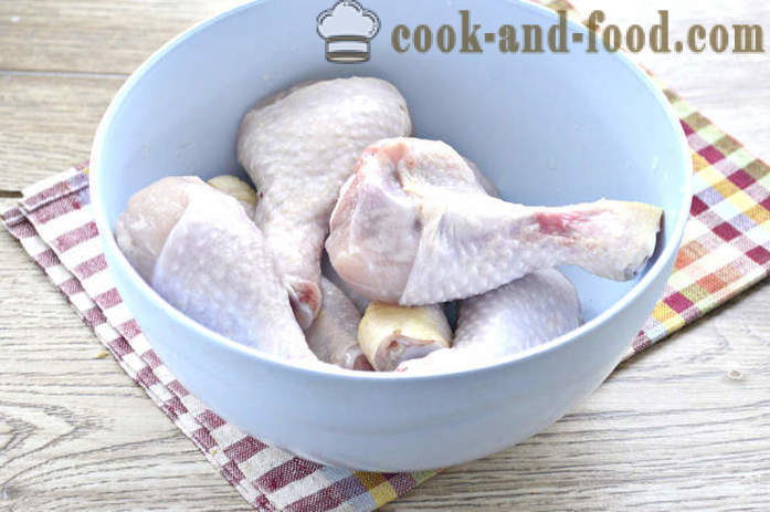 Köstliche Hähnchenkeulen in dem Ofen - als köstliches gebackenen Hühnerbein, ein Schritt für Schritt Rezept Fotos
