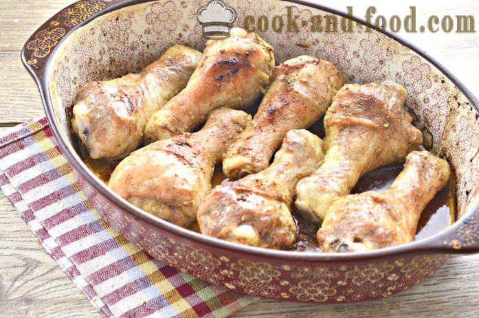 Köstliche Hähnchenkeulen in dem Ofen - als köstliches gebackenen Hühnerbein, ein Schritt für Schritt Rezept Fotos