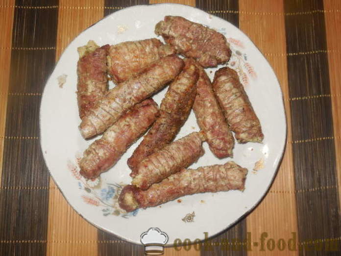 Fleisch Finger in dem Ofen gestopft - wie Fleisch Schweinefleisch Finger zu machen, Schritt für Schritt Rezept Fotos