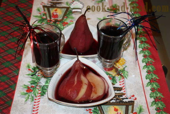 Pear verrührten Trockener Rotwein - wie einen Glühwein zu Hause kochen, Schritt für Schritt Rezept Fotos